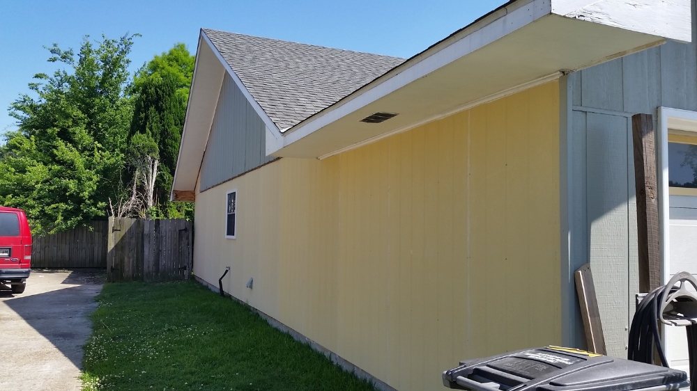 BEFORE painting - Exterior hardy board siding