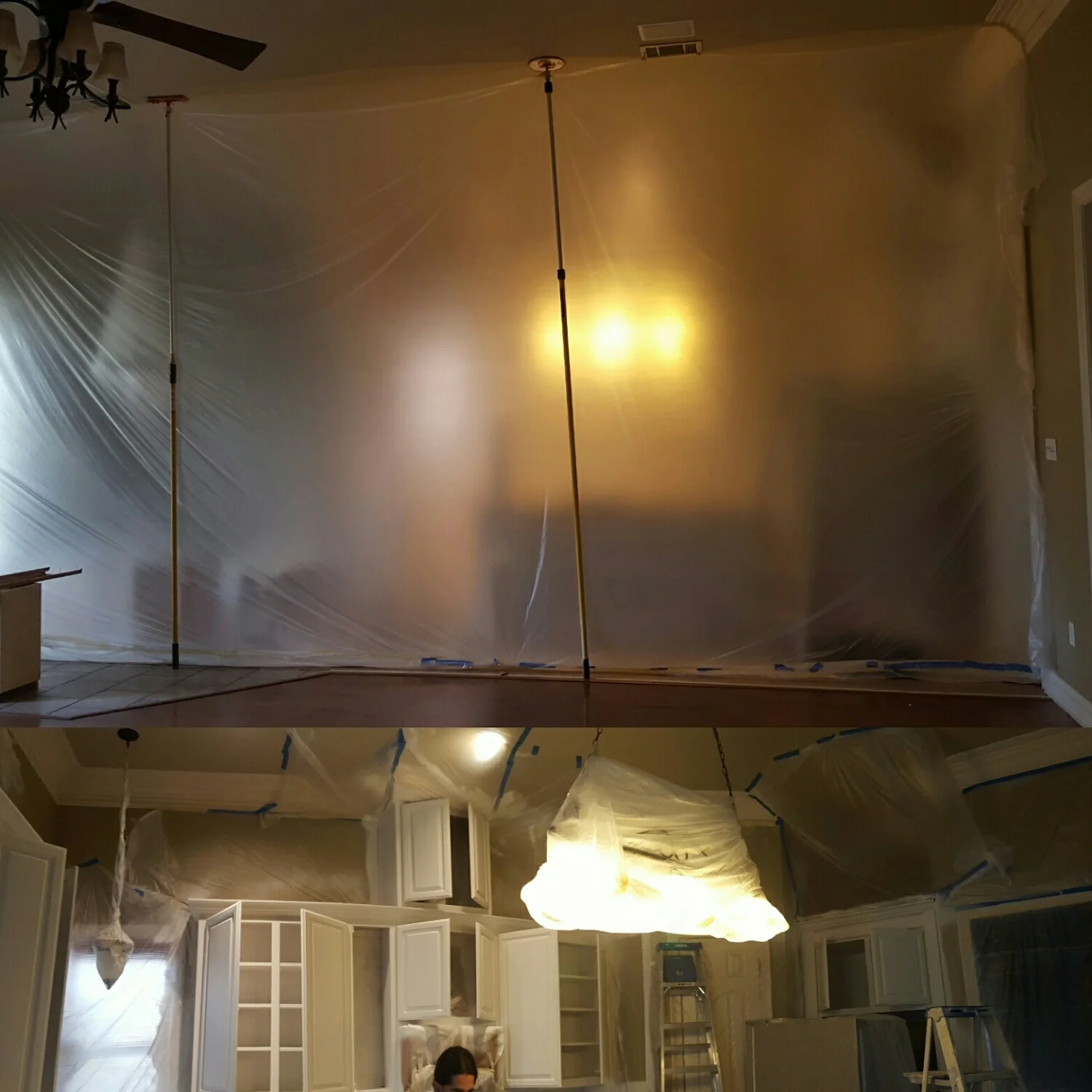 Proper cabinet preparation for spraying cabinets.