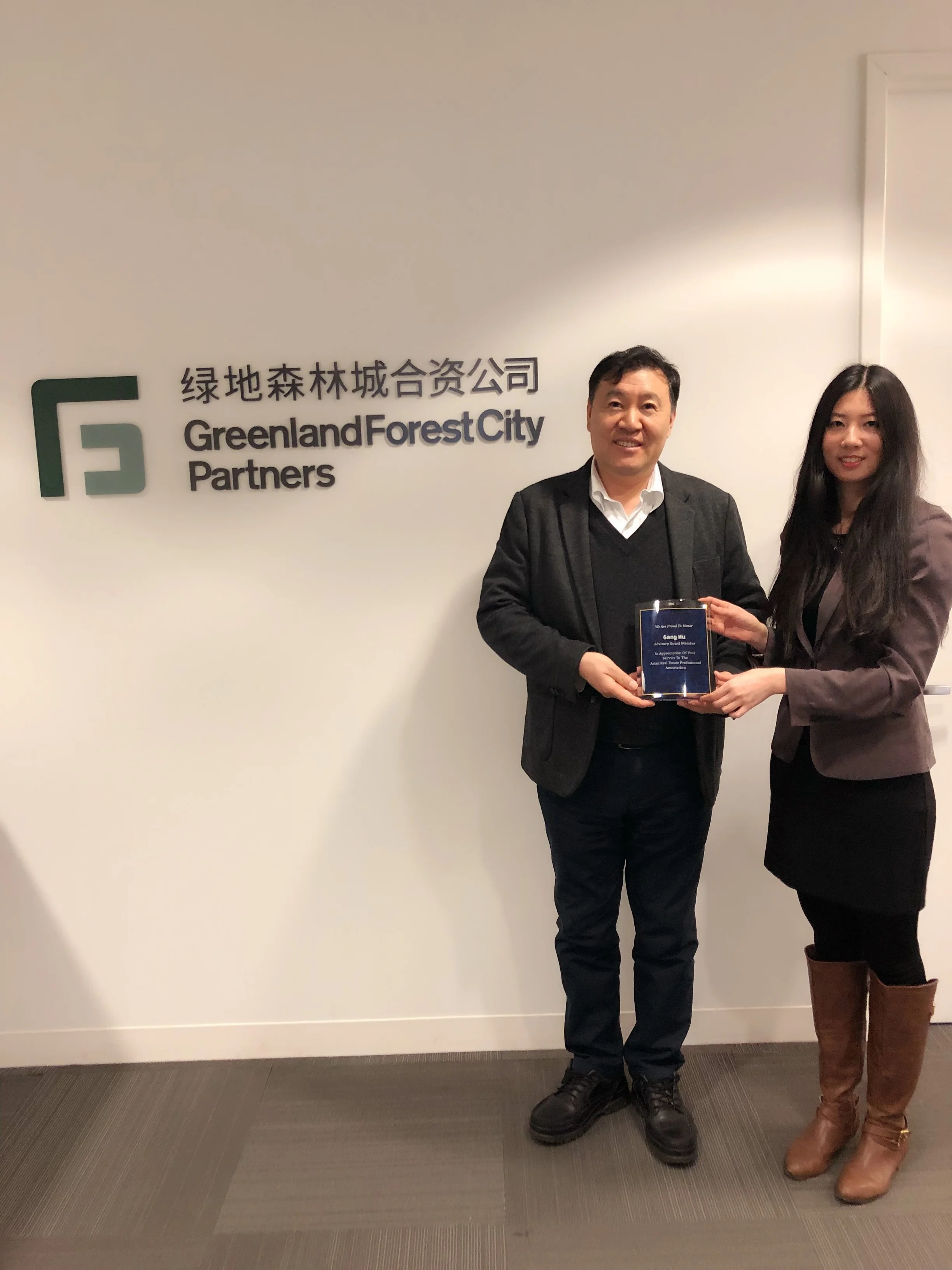 AREPA Advisory Board Member and Real Estate Developer Gang Hu with Rose Liu