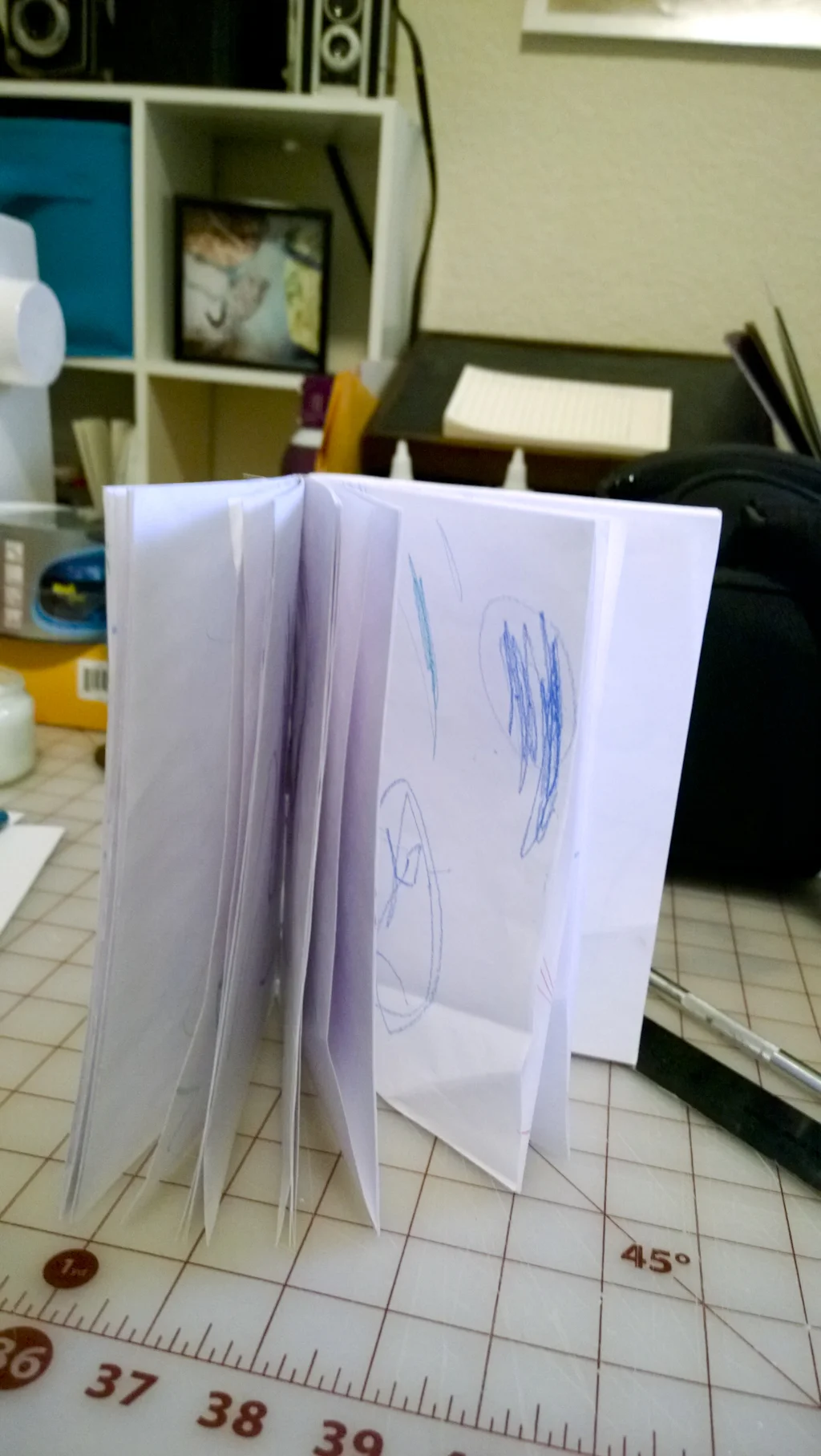signatures made and book stitched together, ready to be glued