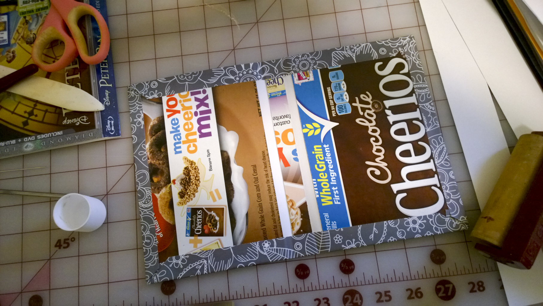 measured out and glued together, inside facing up (let dry under extreme pressure to make sure it doesn't buckle