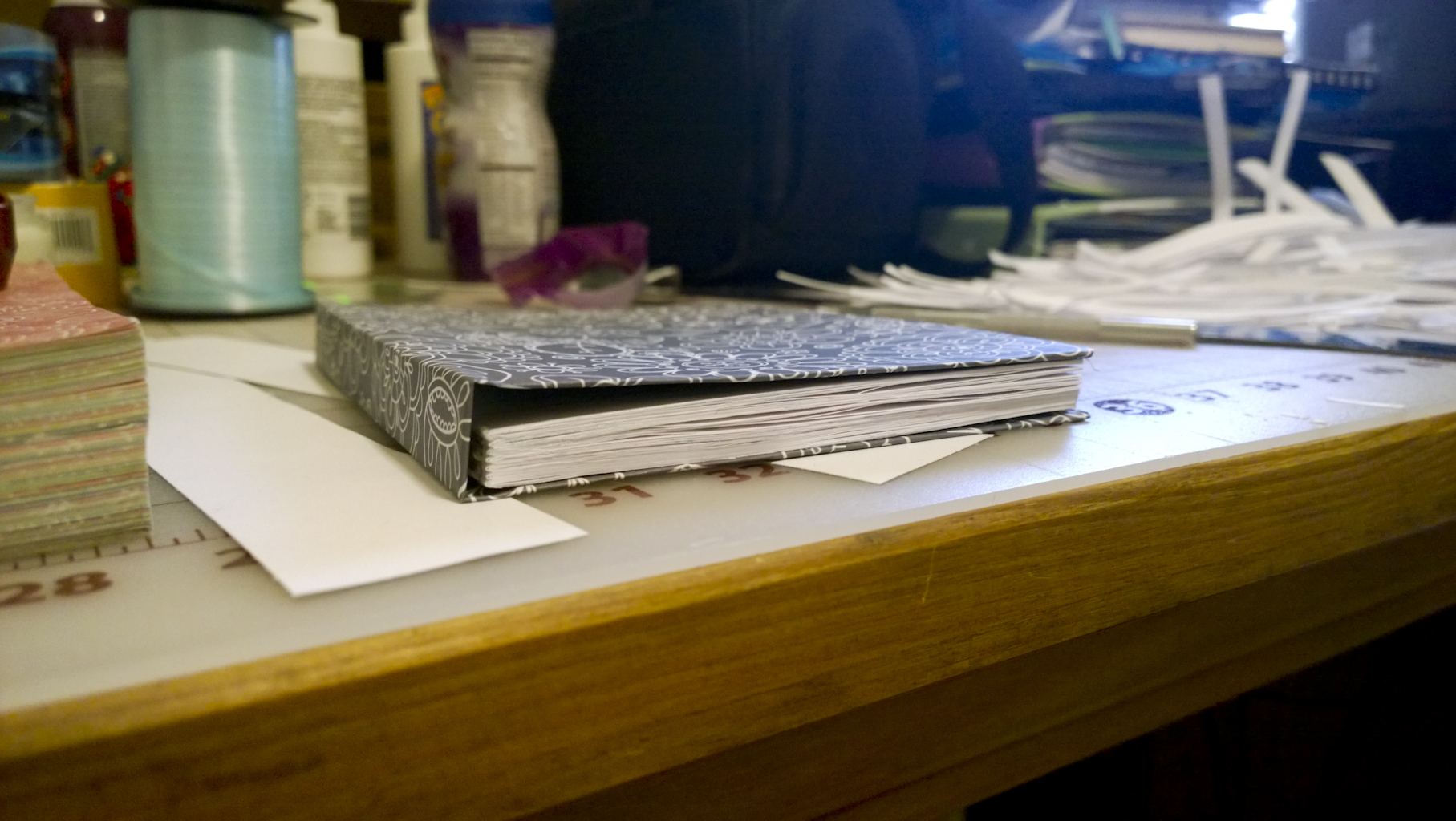 the dry book and cover ready to be attached to each other