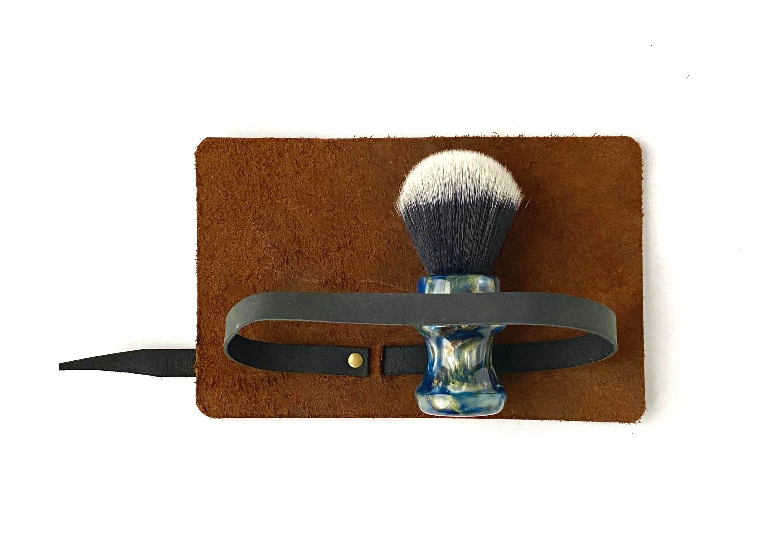 Shaving brush, shaving brush roll, leather, Captain's Choice, shaving gear