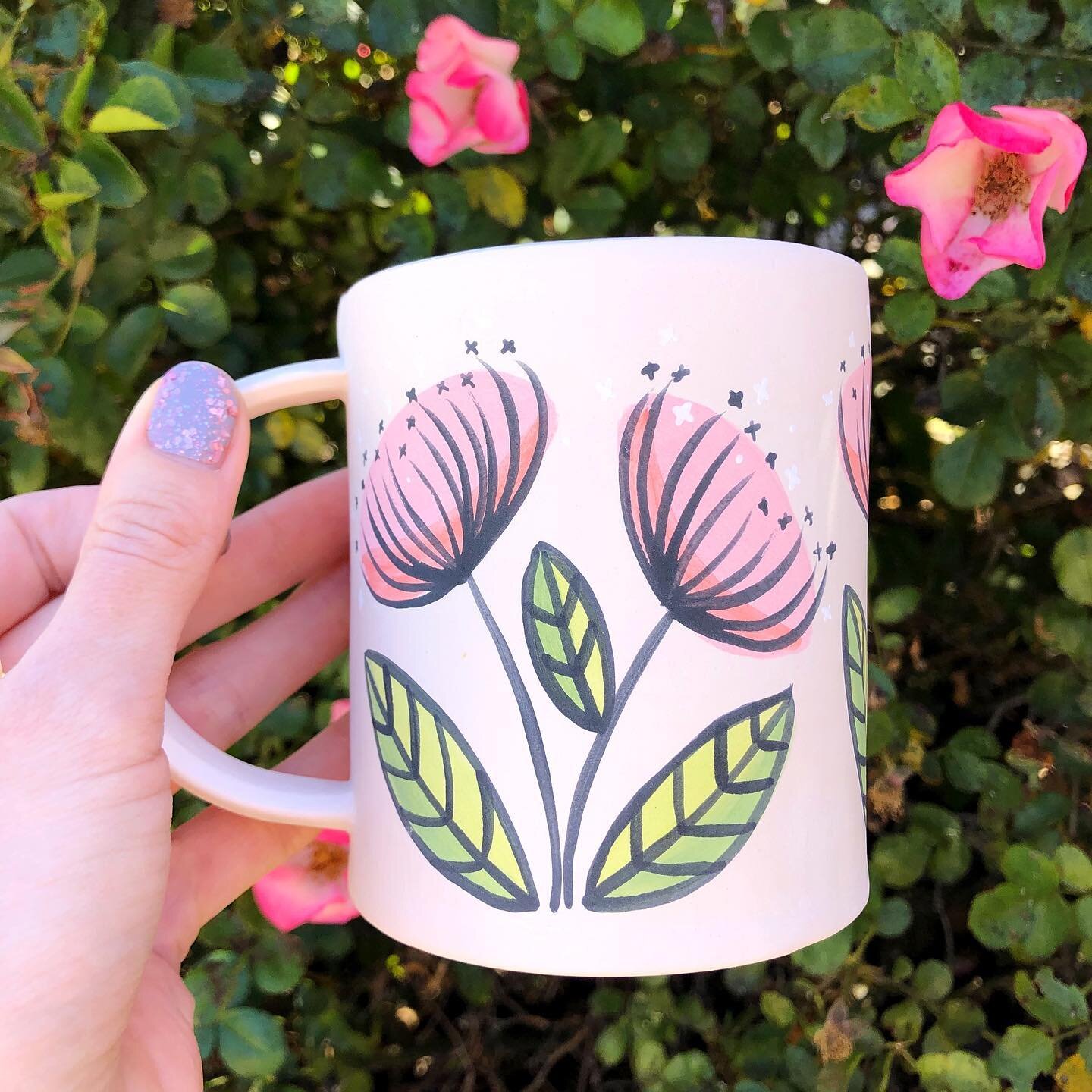 🌸 New fiorella mug, bisqued and ready for glaze! I have a new batch of work coming out of the kiln soon 😍 I&rsquo;m thinking about having a mini website update in the next 2 weeks or so. Stay tuned for date announcement! 📅 #cs_ceramics #handmadpot