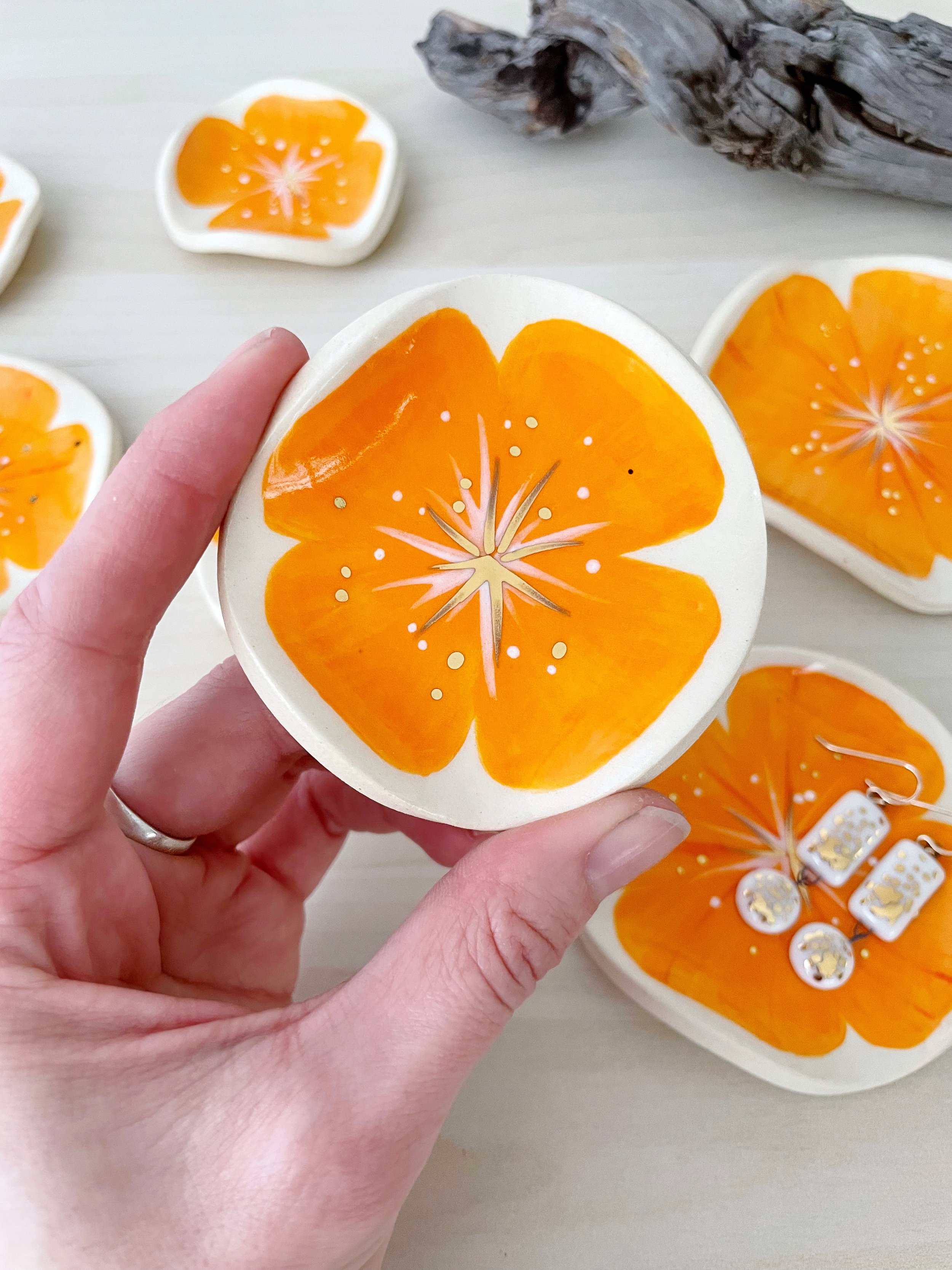 California Poppy Blossom Ring Dish