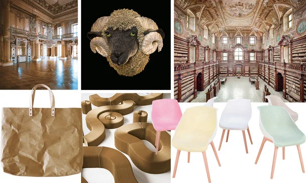 Clockwise from top left: photo by Elke Walford; Gundula Weber, "Tete Bélier," photo by Adrien Courtier courtesy of Galerie Antonine Catzéflis; Candida Höfer, "Biblioteca Dei Girolamini Napoli I" 2009, courtesy of the Sonnabend Gallery, New York; cou…