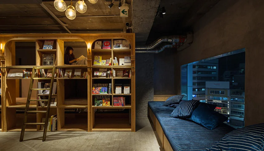 A library-meets-hotel at Book and Bed in Tokyo