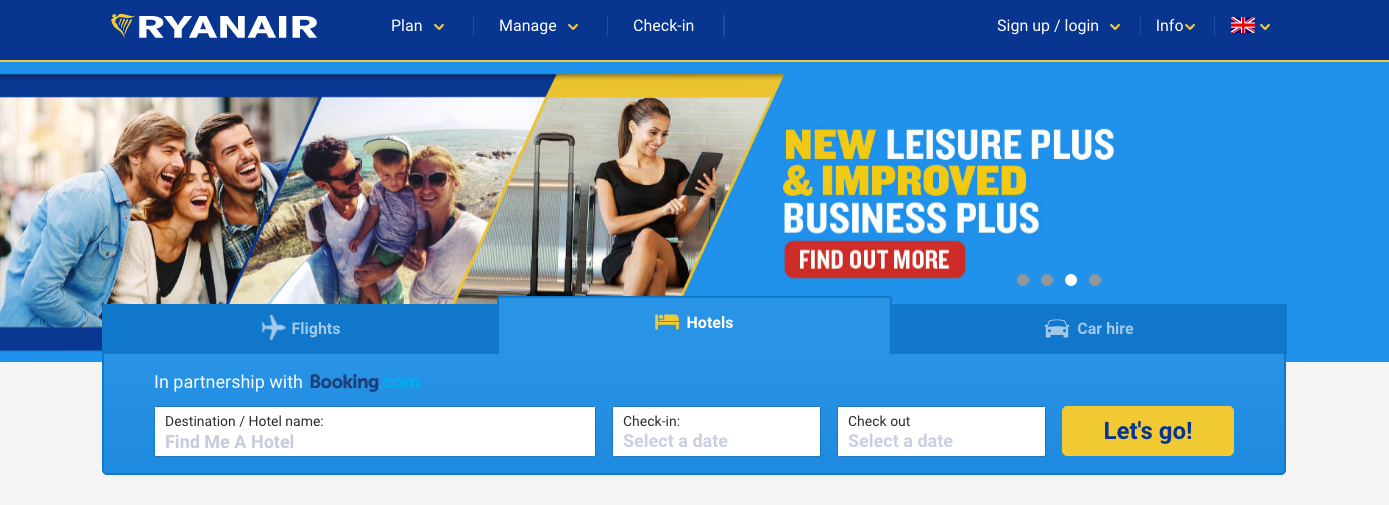 Ryanair partners with Booking.com to launch Ryanair Rooms