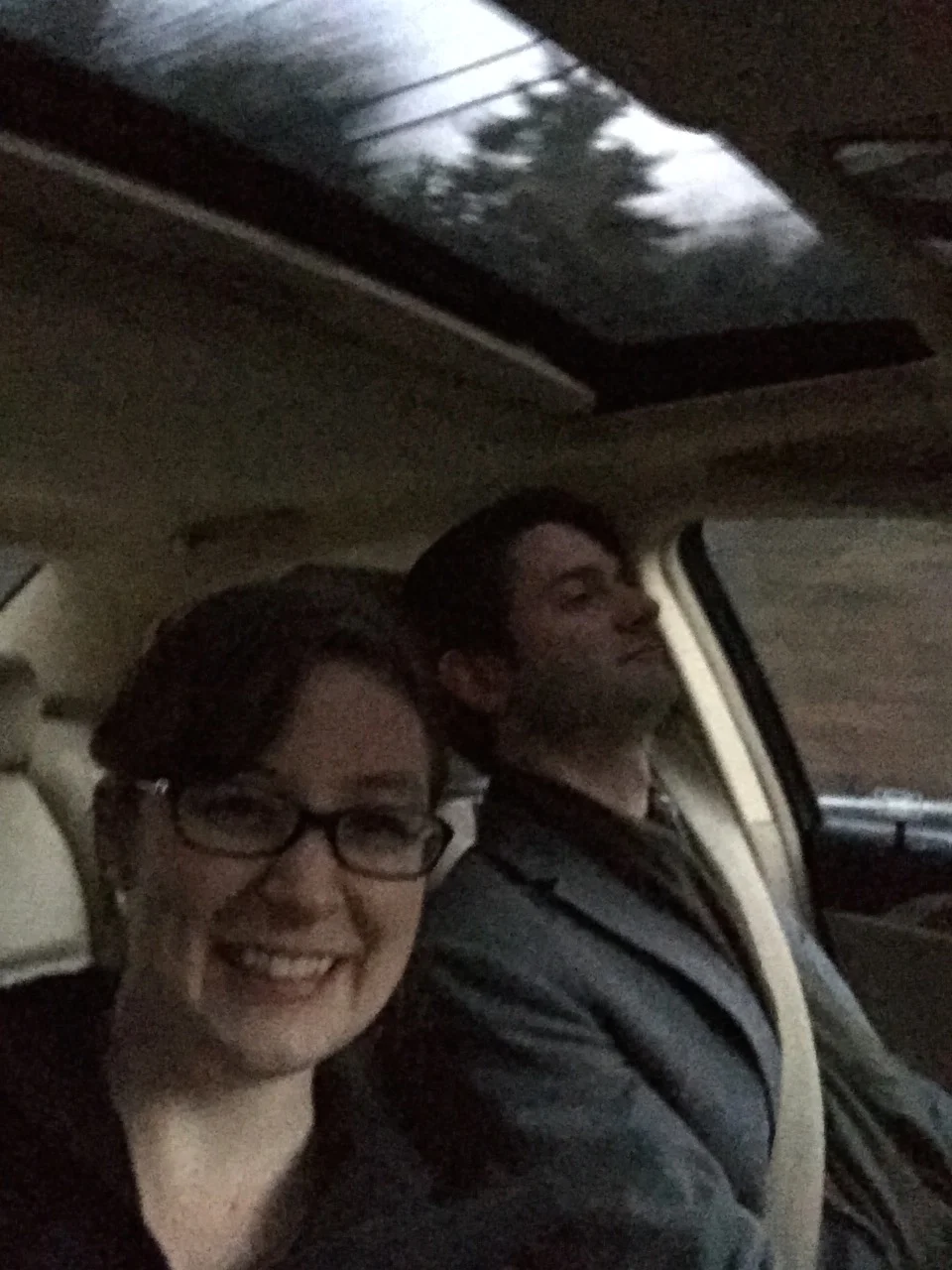 Here's an entirely unrelated, blurry, odd picture of us. Just because.