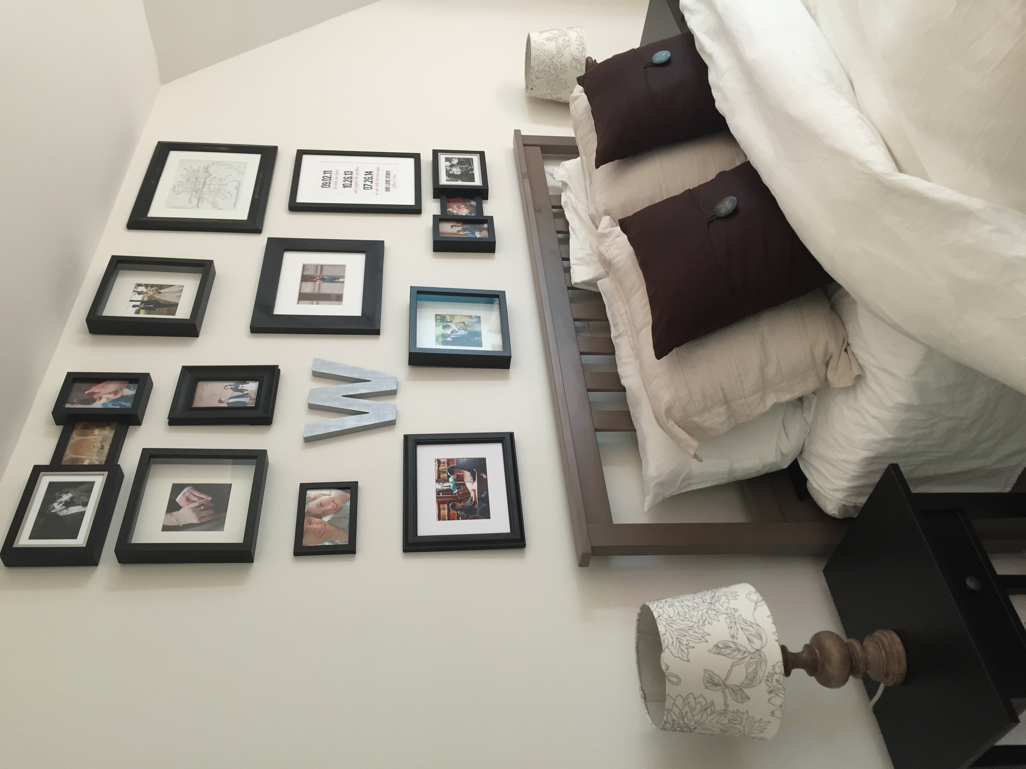 A rather unimpressive photo of the photo wall...