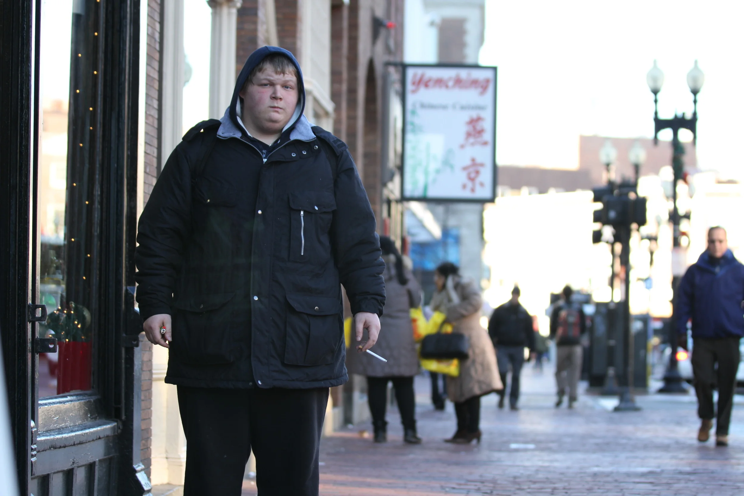 I took his portrait in Harvard Square. This marks the last portrait of my project. He told me that from ages 9-18, he was in custody of the Department of Social Services. It makes me realize the misconceptions about homeless people. Not all homeless people are homeless because of their abuse of alcohol and drugs, but rather the situation that they end up in. I will be holding a gallery for the month of February at Cary Library in Lexington, MA in the Piper Gallery, displaying fifteen images that I feel best represent my work. Thank you to all the family, friends, and peers that supported me in my project of taking a portrait of a different person each day of the year. Without your help, it would have been a lot harder to accomplish. As I look back on the project, I think about and process how much it has changed me as a person. I will go more into detail of how I have been changed once I gather the time collect my thoughts. Thanks to Damian Barneschi for overseeing the project. 