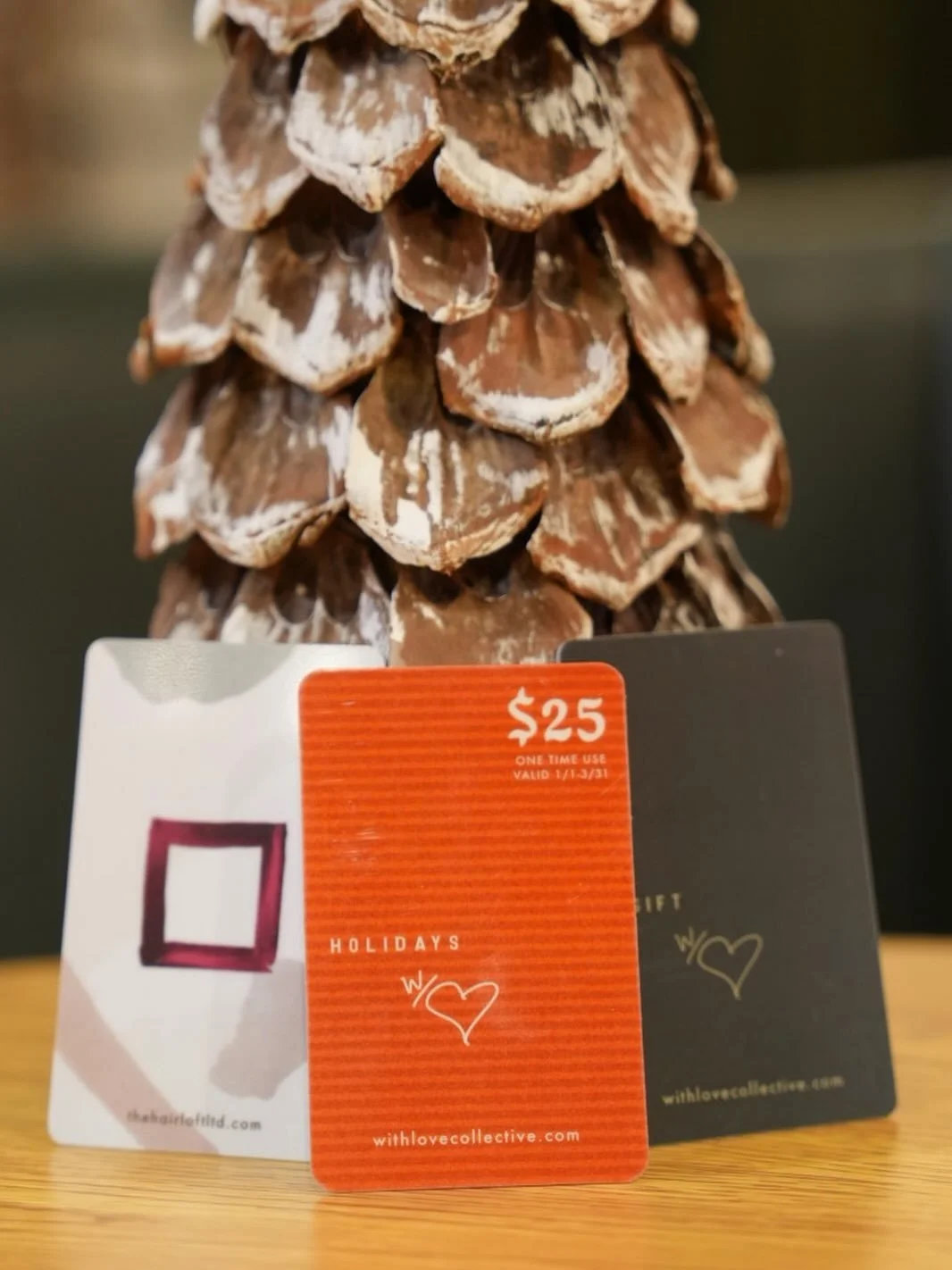 Our Gift Card Holiday Bonus is live! 🌲💳 Purchase a $100 Classic Gift Card from @thehairloftltd or @withlove.collective and receive a $25 Holiday Bonus to use in the boutique at withlove collective 1/1 - 3/31. Deliver a little extra joy this season!