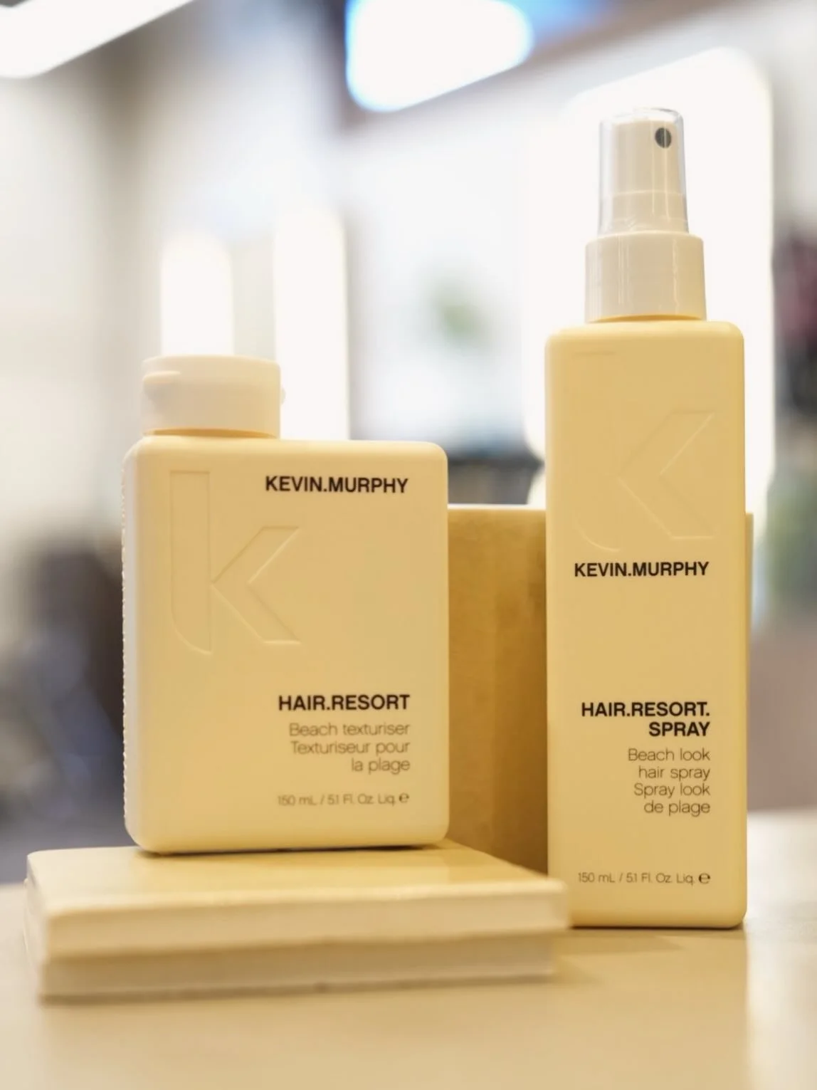 This weather has us dreaming of beach days 🏝️ Luckily Hair.Resort for @kevin.murphy helps us recreate beachy texture. Infused with honey and citrus oils, this line of texture products creates sexy, surfer texture to give you the iconic beach hair lo