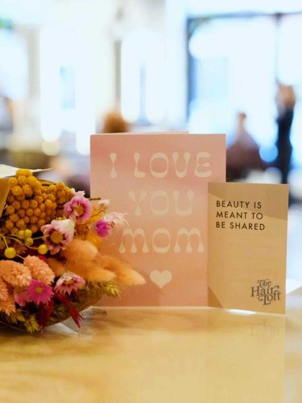 Celebrate Mother&rsquo;s Day with a gift set that includes:

💳 $100 Classic Hair Loft Gift Card

💙 Mother&rsquo;s Day Greeting Card printed by local woman owned business Bon Femmes

💐 Dried Flower Bouquet by Penny + Clover 

The Mother&rsquo;s Day