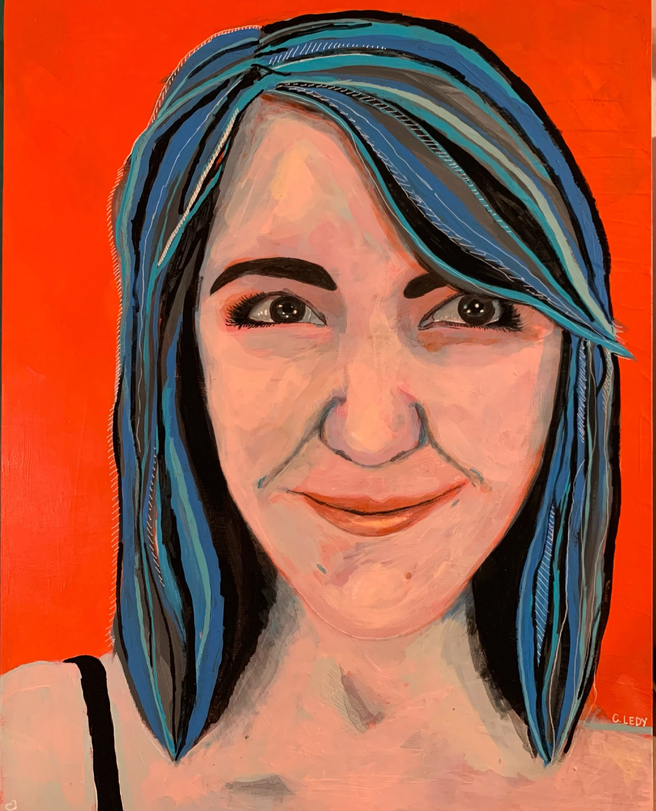 Smirk Self Portrait.JPG