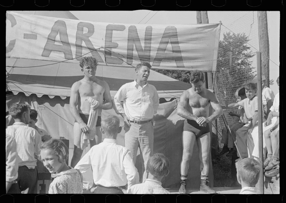 Wrestling Matches - July 4th celebration Ashville Ohio. Ben Shahn