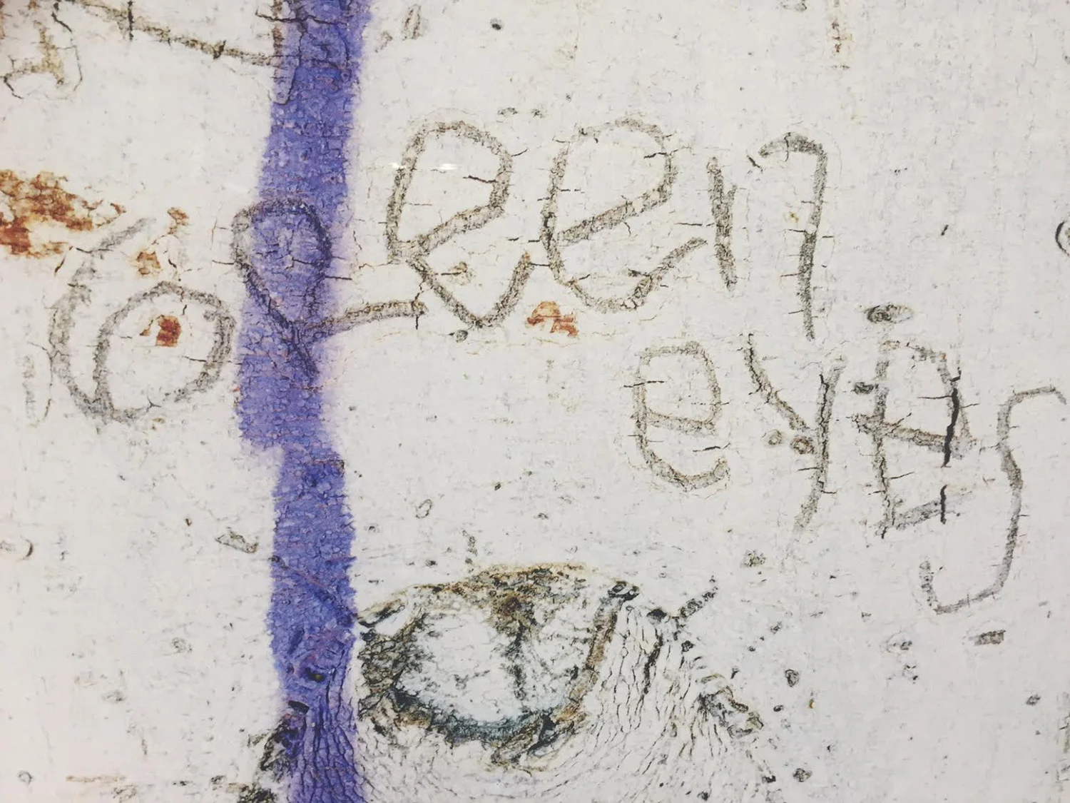 detail from Eirik Johnson's Green Eyes Hang Man, 2015