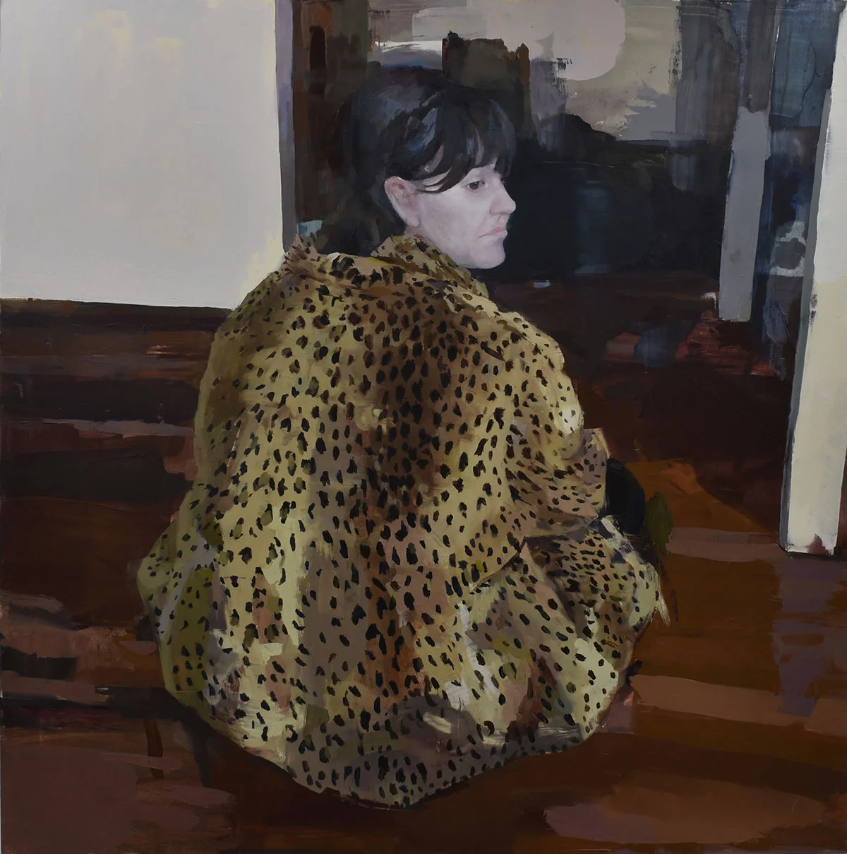 Breadwinner , 2018. 24' x 24" oil on panel. © Justin Duffus. Courtesy of Justin Duffus and Linda Hodges Gallery
