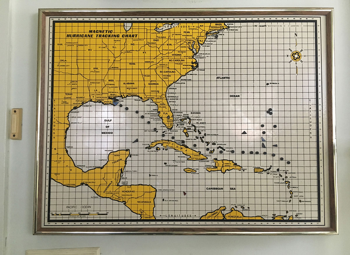 Hurricane Tracking Chart, Annette Bowman's Home. Berwick, LA. September 2017. © Zoe Strauss