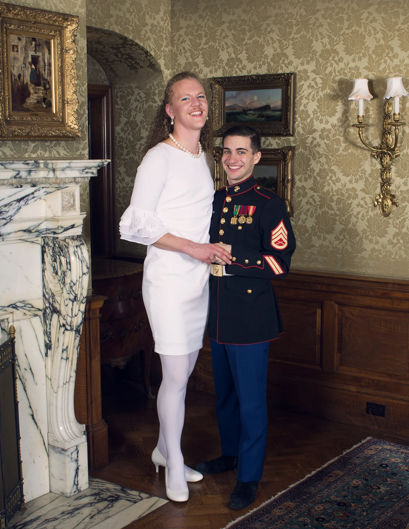 Self Portrait as My Mother at My Father’s Military Ball, 2019 © Vaughan Larsen