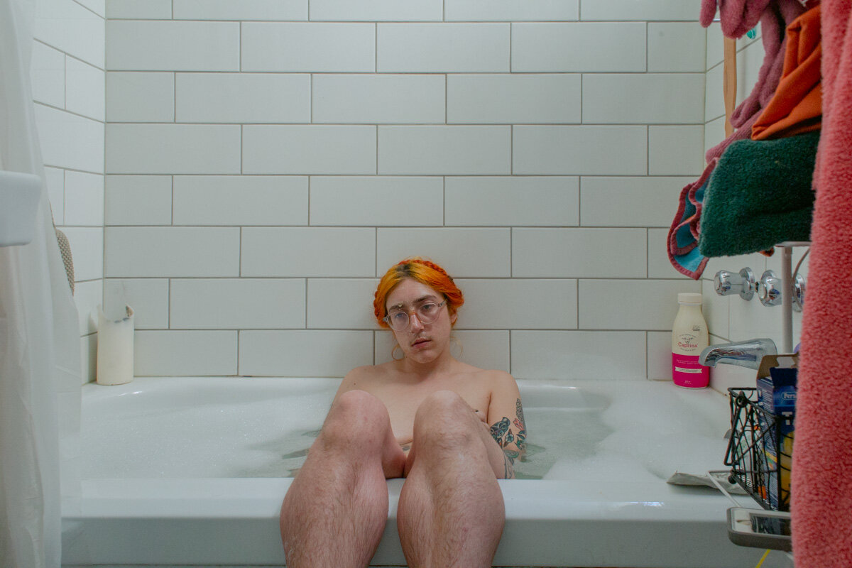 Taking a Bath and Doing a Face Mask. June 2019. From the series Puberty © Laurence Philomene