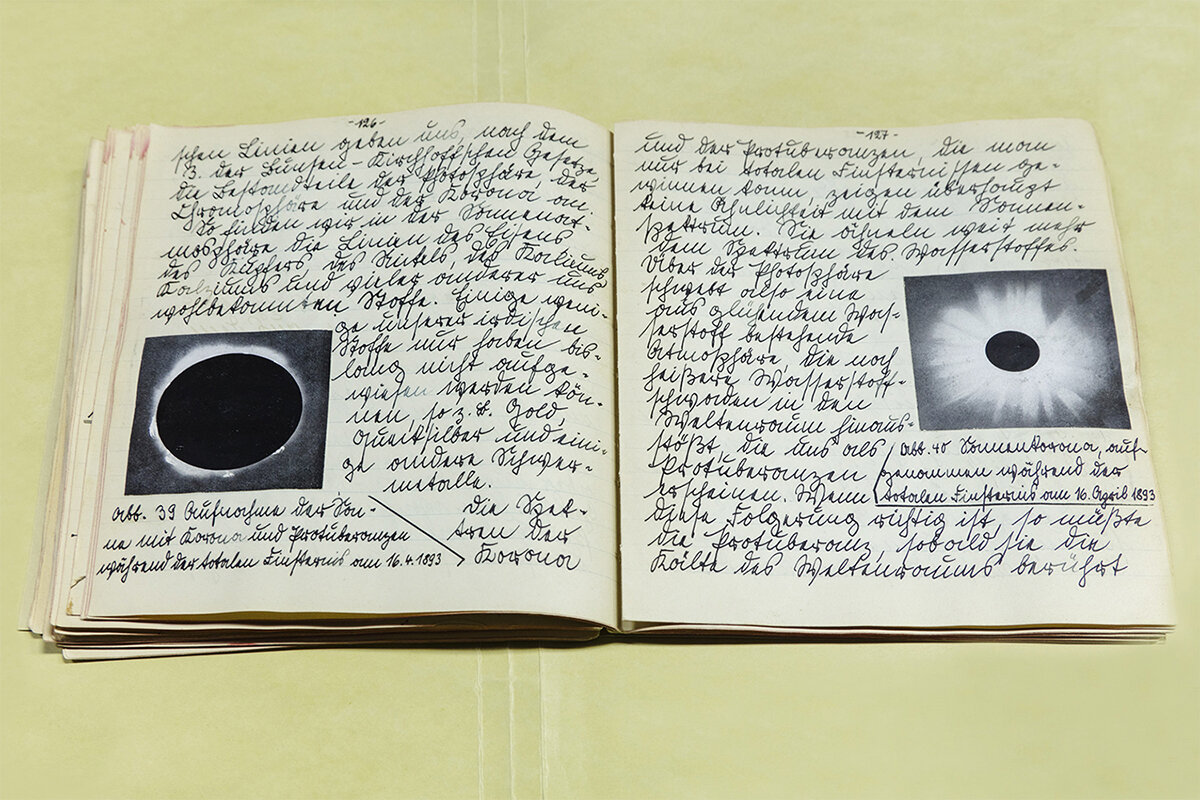Wernher von Braun’s Astronomy Manuscript, Written at Age 15. 1927/ 2019. © Barbara Diener