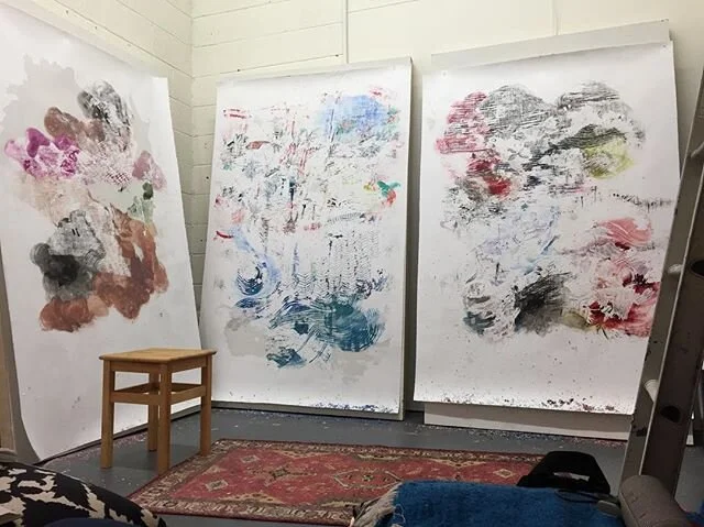 I love the innocent early stages of #new paintings. #studiolife