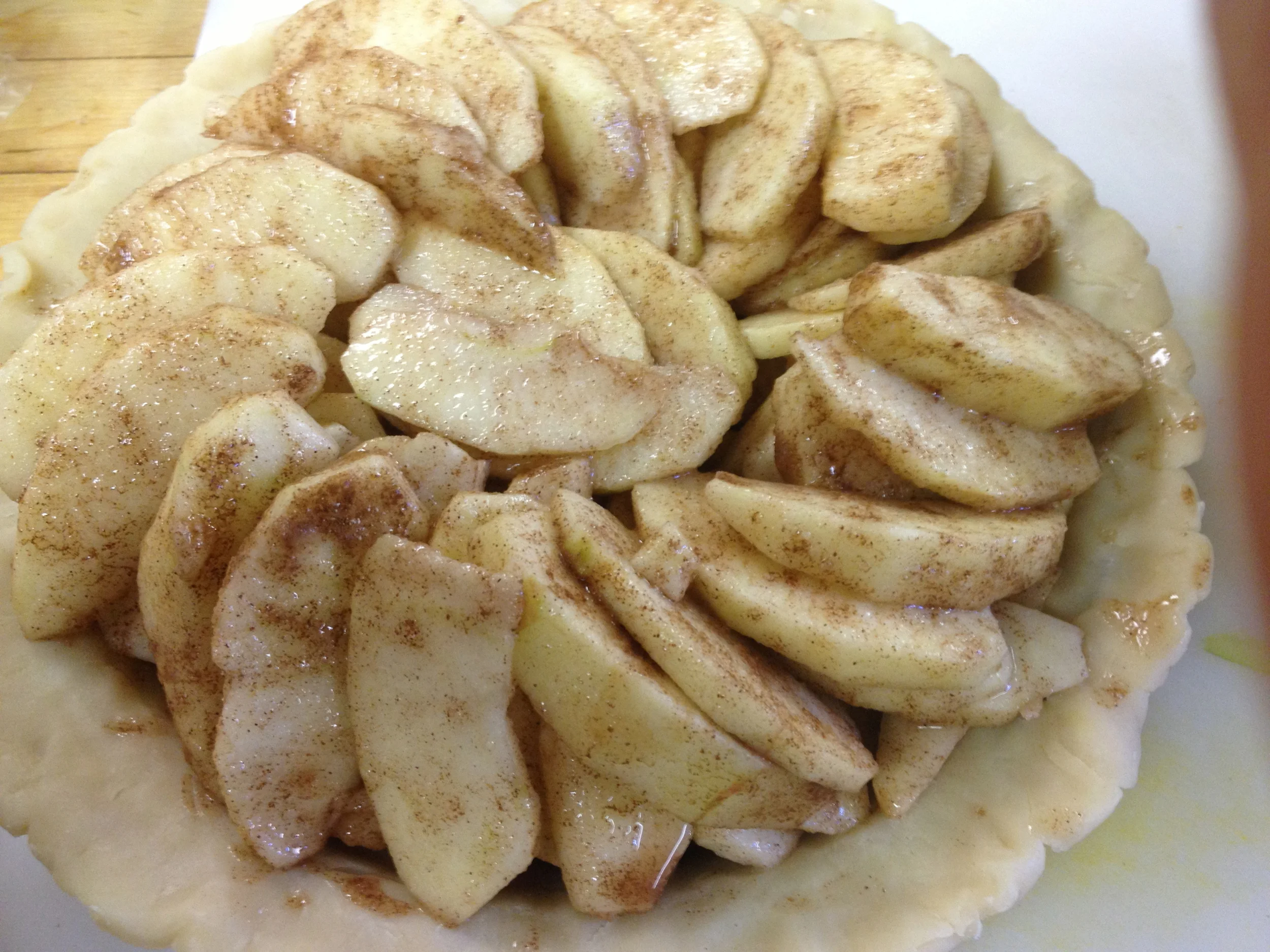 Apples, sliced and layered