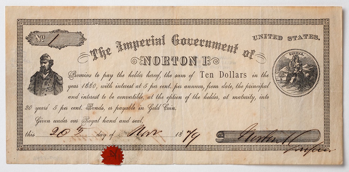 Image of scrip of Norton I. Source: Political Forum.com