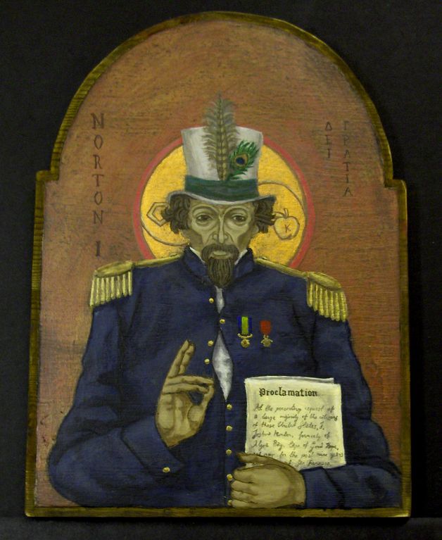  "The Emperor of America" (2010), by Ylva Lundberg. &nbsp;Acrylics and enamel on wood. ©&nbsp;2010 Ylva Lundberg. Source:  Armadillo Artifacts . [Added 6.17.2016] 