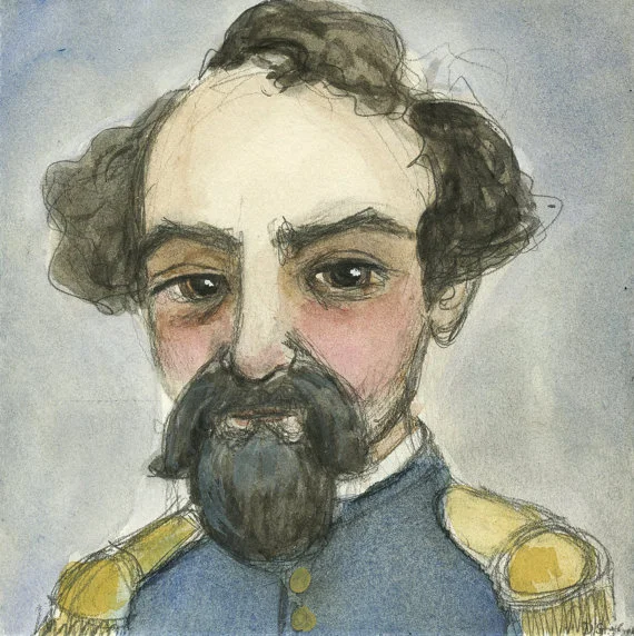"Emperor Norton" (2014), watercolor, by Debra Styer (b. 1971). © 2014 Debra Styer. Source: Blue Hour Studio .