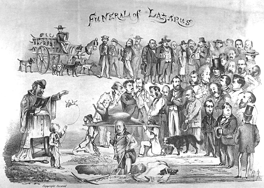   "Funeral of Lazarus," October or November 1863, by Edward Jump (1832–1883).  Collection of the Bancroft Library at UC Berkeley. Source:  Wikipedia  [Added 6.25.2016] 