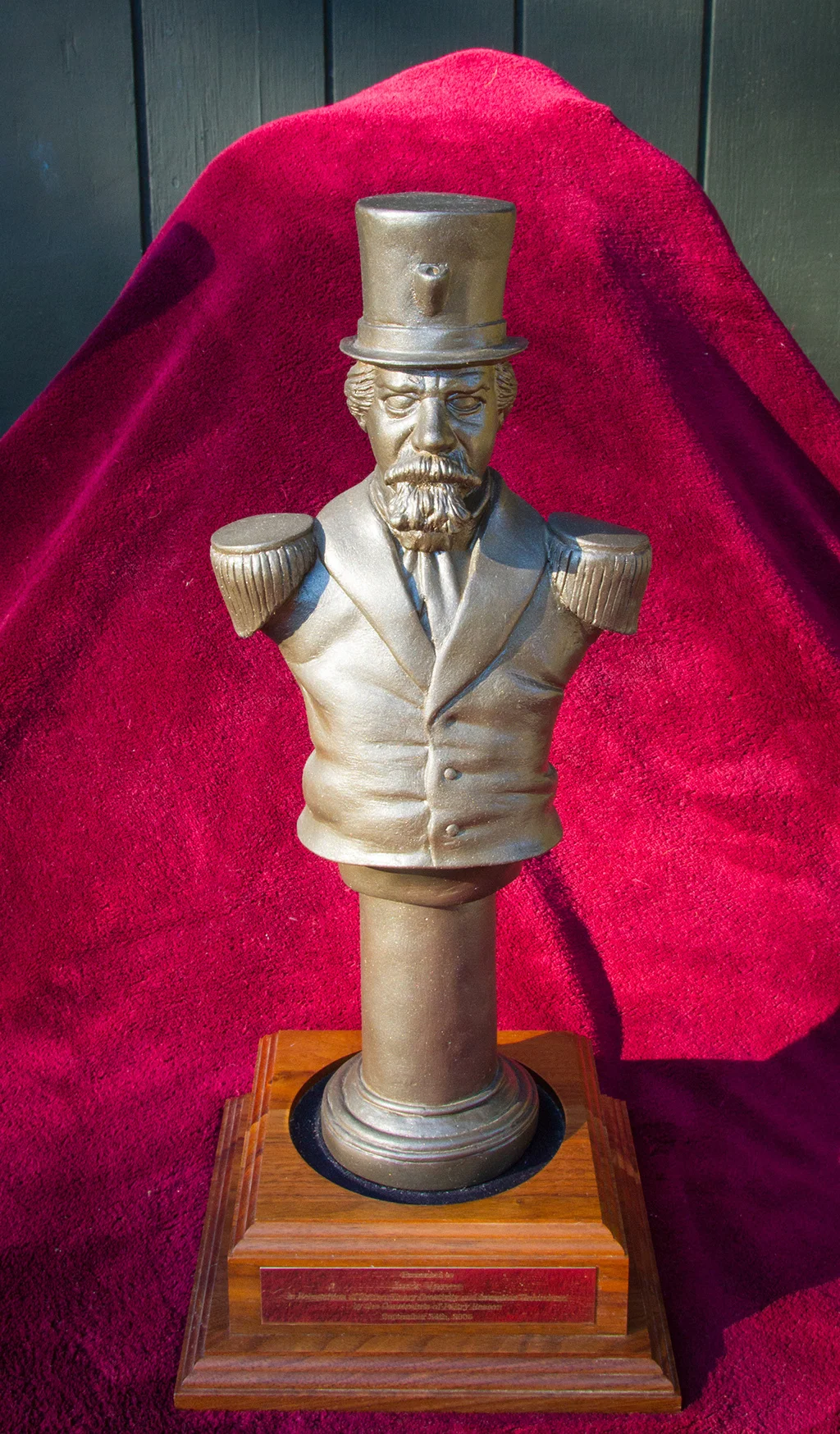 The Emperor Norton Award , known as "the Joshua," originally designed and sculpted in 2003 by Paul Groendes. The award is given annually by Tachyon Publications and Borderland Books for "extraordinary invention and creativity unhampered by the constraints of paltry reason. Source: Jack Vance .