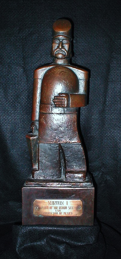 Maquette of Emperor Norton in Union cap (1936), by Peter Macchiarini (1909-2001). Photograph: Mike Leon. Source: SF Weekly .