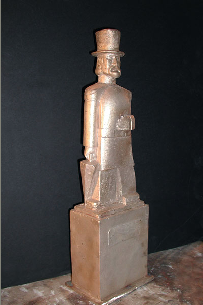    Maquette  of Emperor Norton in tophat (c.1936–40), by Peter Macchiarini (1909–2001).  Source:  Macchiarini Creative Design  [Added 6.27.2016] 