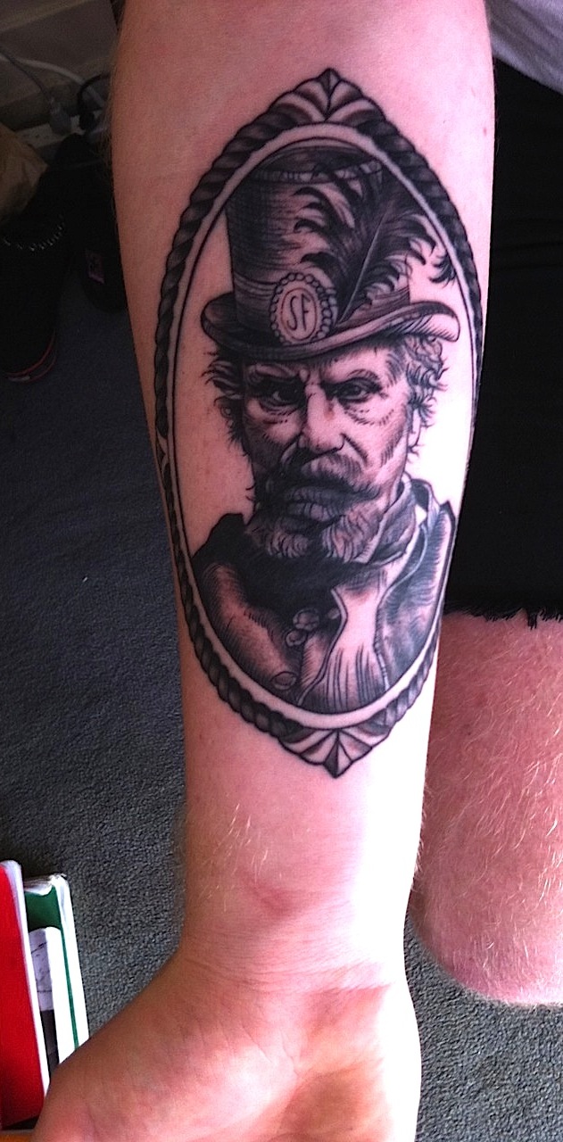   Emperor Norton tattoo, 2011, by Angel Saunders.  Source:  Fyeahtattoos . [Added 7.13.2016] 