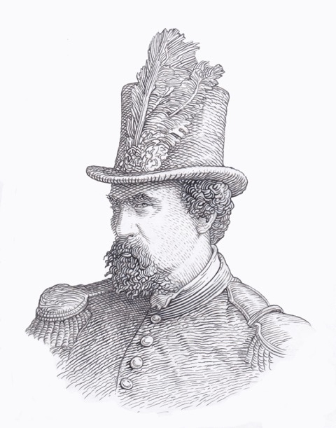   Emperor Norton, 2014, by Mike Gray (b. 1948).  Illustration for graphic identity of a documentary-in-progress,  Norton the First . © 2014 Mike Gray. Source: Jesse Chandler. [Added 7.22.2016] 