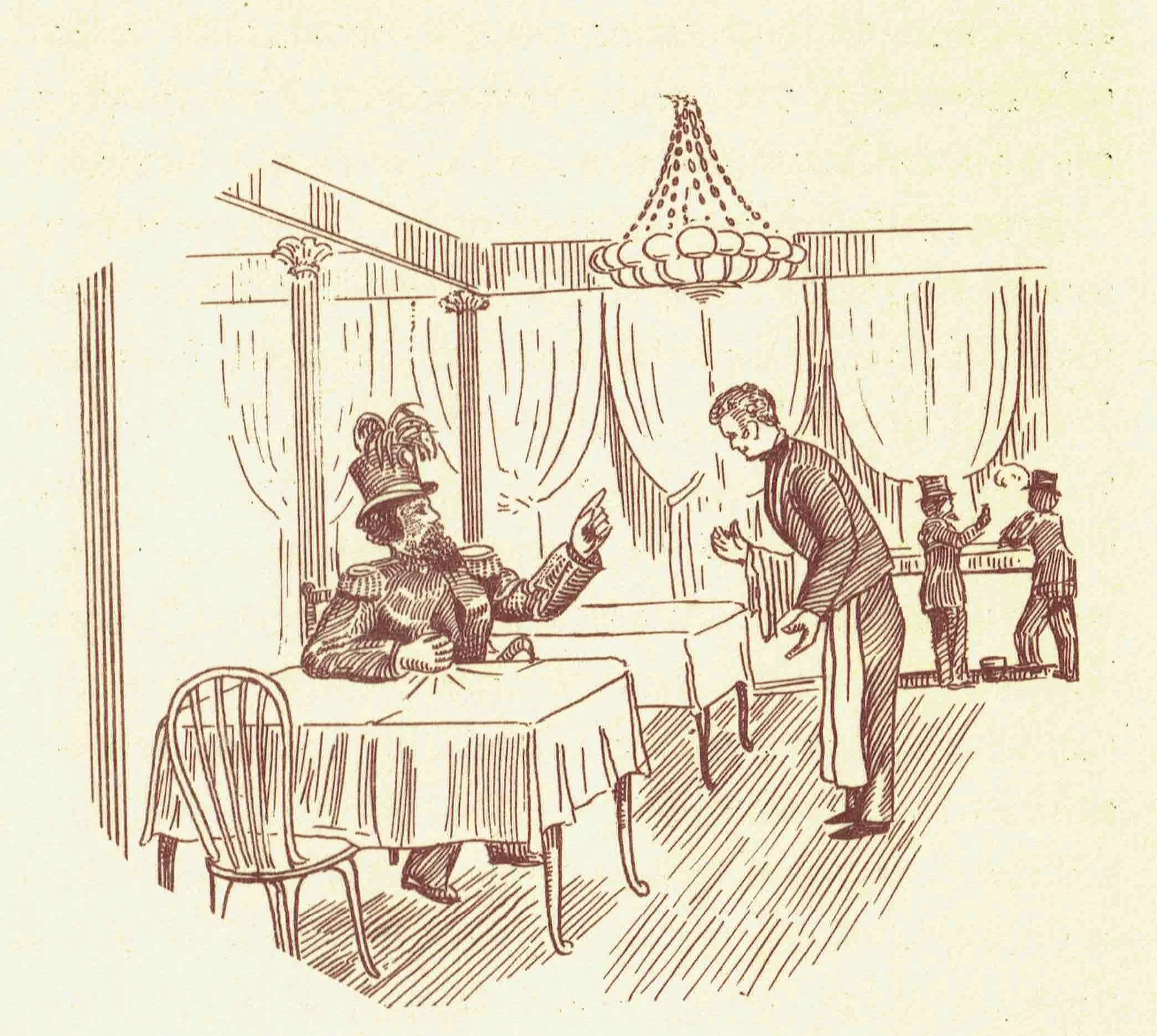 Illustration, 1939, by Pierre Vittier (1906-1998). Source: Artwork in David Warren Ryder, San Francisco's Emperor Norton (1939). 