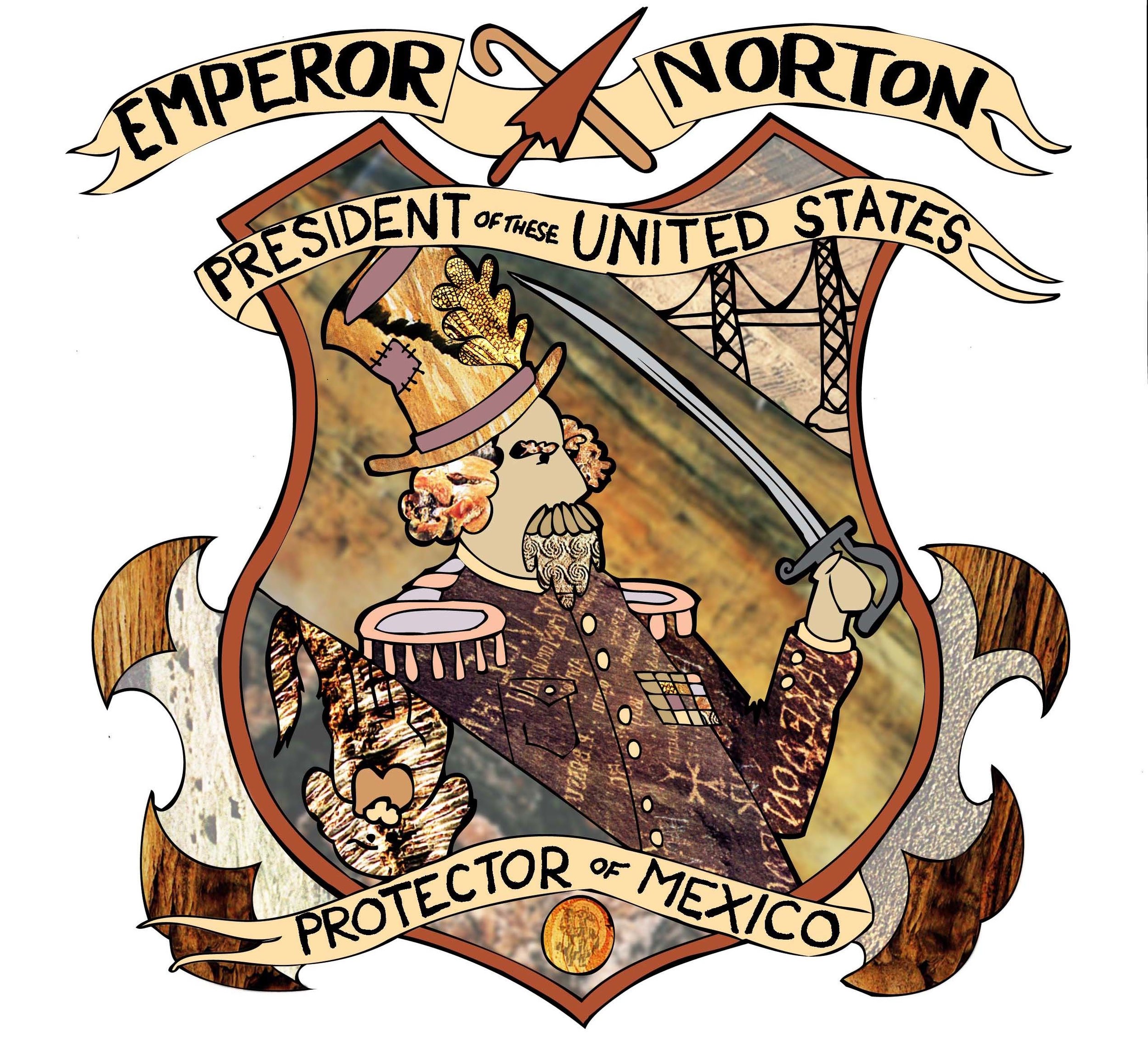  Emperor Norton Royal Crest, 2017, by Lyall Wallerstedt (b.1988).&nbsp; Mixed media, illustration and collage using  National Geographic  magazine clippings,&nbsp;Part of a series of eight. © 2017 Lyall Wallerstedt [Added 7.25.2017]  Source:  Lyall 