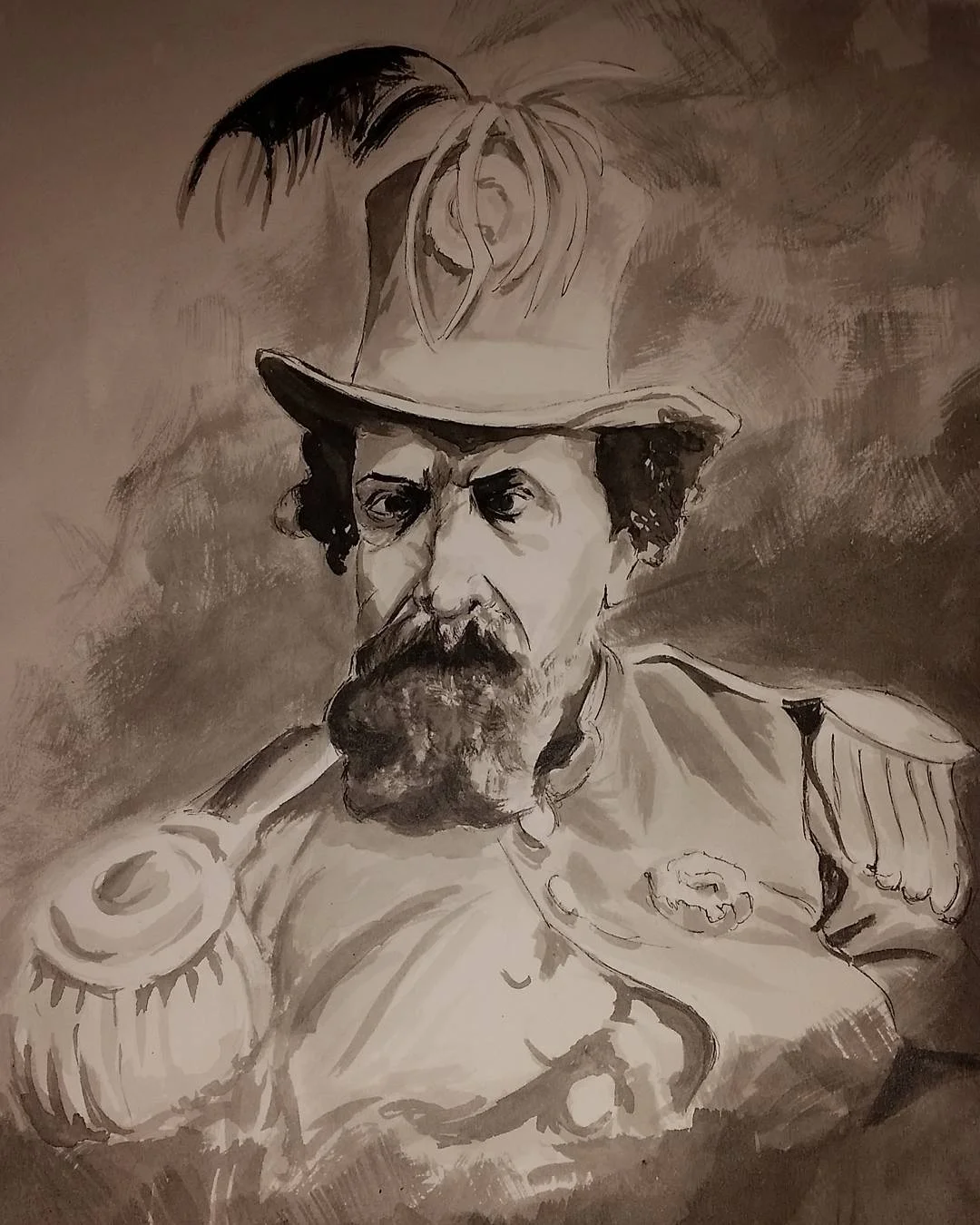 “His Imperial Majesty, Norton I” (2016), by Anna Papkov (b.1981). Ink on watercolor paper, 14” x 20”. ©2016 Anna Papkov. Source: Anna Papkov .