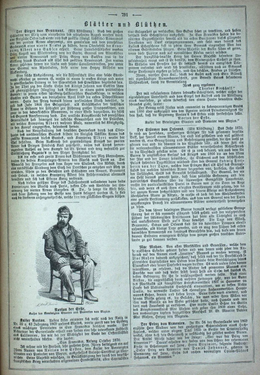 “Kaiser Norton,” by Theodor Kirchhoff, in the German-language weekly magazine Die Gartenlaube , No. 47, 1870, p.791. The item begins below the engraving of the Emperor. Source: Wikisource . For an enlargeable scan, click here .