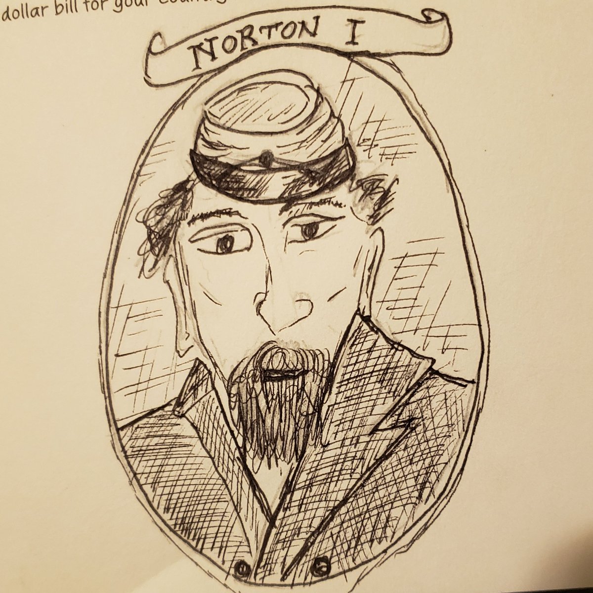   “Norton I” (2019), pen and ink, quick sketch by Jacob Chipman.  © 2019 Jacob Chipman. Source: Jacob Chipman. Artist site:  Dim Planet Gallery . [Added 1.22.2019] 