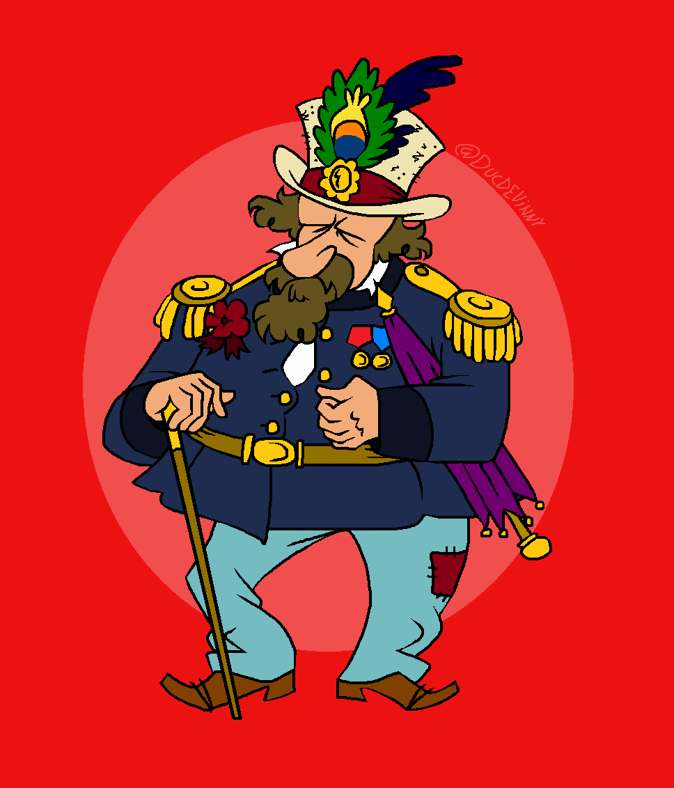   Emperor Norton, 2023, by V. Salles (b. 2003).  Pencil sketch with digital (MSPaint) overlay of linework and color. Artist  Instagram . [Added 3.14.2023] 