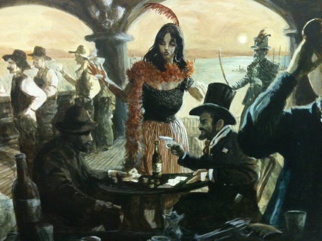 Detail from Norton’s Nitecap , 2013, by Jim Gleeson (b. 1959). Acrylic on plywood, 48” x 120”. This mural is located at Mariposa Hunters Point Yacht Club, San Francisco. Artist’s website . Source: Jim Gleeson (Added 4.24.2025)