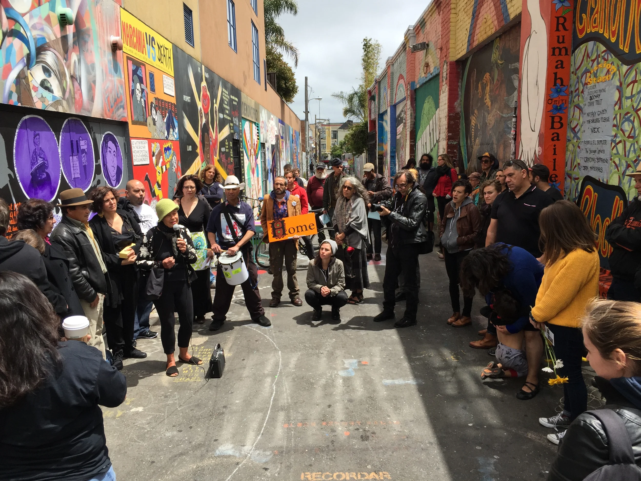 Mural dedication ceremony