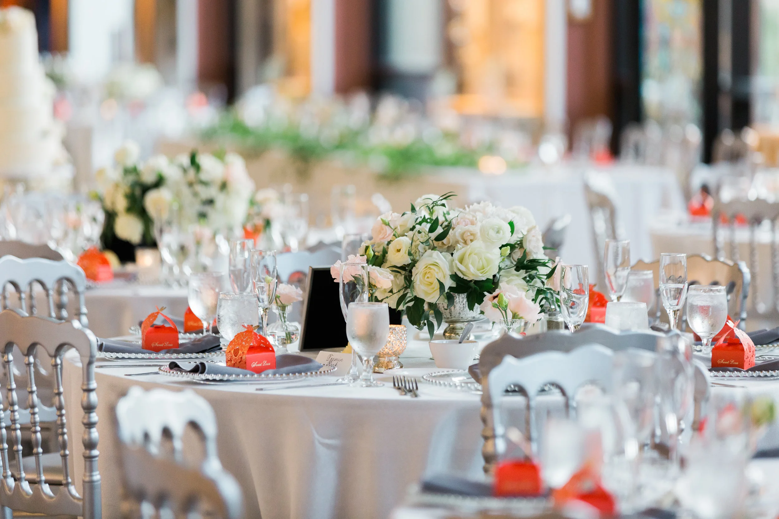Don’t ever call the 70-200 a boring lens. Compressing all the reception tables together just makes it look more filled and decorated <3 . This is natural light only, if you’re not interested in off camera flash for details. Taken for Justin Hankins Photography.