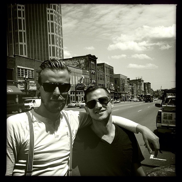 Downtown Nashville. Hanging out with my one of my best friend and bass player in #blindside @tomas_naslund