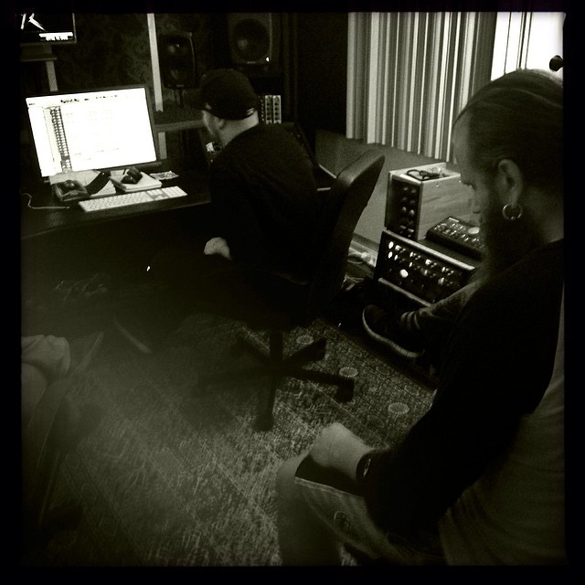 Hanging out with my old buddies from #blindside tonight. Laying down som drumstracks for a new blindside song.