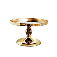 Gold Mirror Cake Stand Hire - 20cm