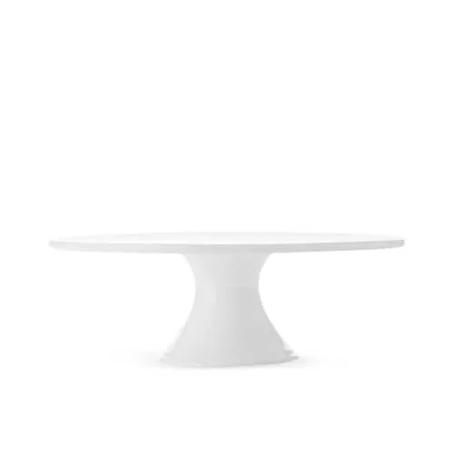 Low White Ceramic Cake Stand Hire